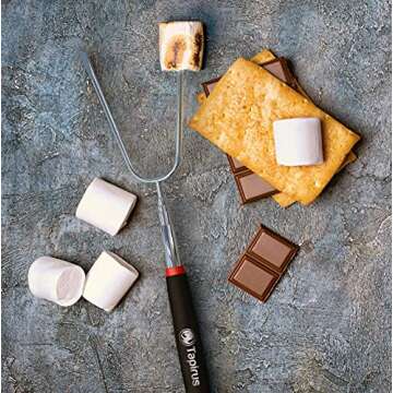 Tapirus Marshmallow Roasting Sticks | Set of 4 Extra Long Retractable Campfire Sticks | Protect Kids...