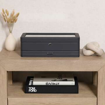 ROTHWELL Luxury Watch Box for 12 Watches with Drawer