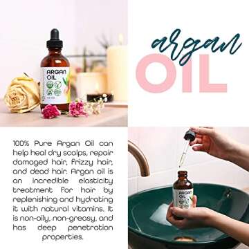Premium Nature Argan Oil for Hair Virgin 100% Pure Cold Pressed Argon Oil Hair Serum For Hair Stimulate Growth for Dry and Damaged Hair Argan Oil for Skin Body Moisturizer Nails Protector 4 oz