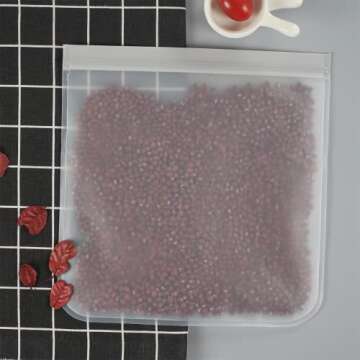 6 Pack BPA FREE Reusable silicone freezer bags, Extra Thick Reusable Storage Bags Leakproof Silicone and Plastic Free for Marinate Meats, Cereal, Sandwich, Snack, Travel Items, Home Organization