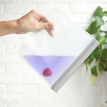 6 Pack BPA FREE Reusable silicone freezer bags, Extra Thick Reusable Storage Bags Leakproof Silicone and Plastic Free for Marinate Meats, Cereal, Sandwich, Snack, Travel Items, Home Organization