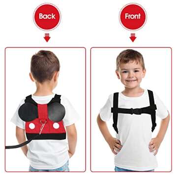Toddler Leash for Baby Boys and Girls - Adjustable Safety Harness Baby Leash for 1-4 Year Olds, Perfect for Disney Trips, Airports, Malls, Zoos, and Kids with Autism