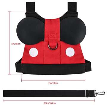Toddler Leash for Baby Boys and Girls - Adjustable Safety Harness Baby Leash for 1-4 Year Olds, Perfect for Disney Trips, Airports, Malls, Zoos, and Kids with Autism