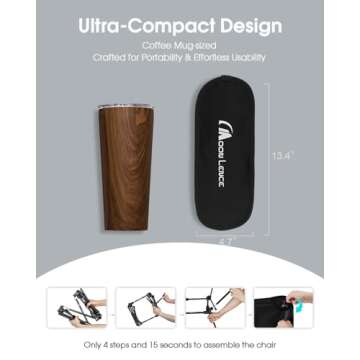 MOON LENCE Portable Folding Camping Chairs, Backpacking Chair, Ultralight Compact, 400 lbs Capacity,...