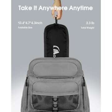 MOON LENCE Portable Folding Camping Chairs, Backpacking Chair, Ultralight Compact, 400 lbs Capacity, for Outdoor Camp, Travel, Beach, Picnic, Festival, Hiking, Black, 2 Pack