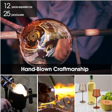 Yaschmo Colored Wine Glasses Set of 6 Elegant Crystal