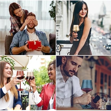 Yaschmo Colored Wine Glasses Set of 6 Elegant Crystal