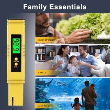 2024 All-New pH Meter for Water - High Accuracy Digital pH Tester (0.01 Precision) with UL Certification and 3 pH Calibration Powders - Ideal for Home Water, Hydroponics, Aquariums, Pools, and More