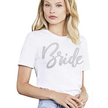 Rhinestone Bride T-Shirt for Women - Bridal Shower Gift - Soft Cotton