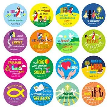 1200 Christian Prayer Faith Bible Verse Stickers - Fun and Colorful Designs