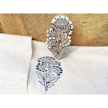 Wooden Block Stamp Floral Handmade Pailsly Patterned Block, Textile Printing Equipment, Home & Office Decor, Cookies Aand Henna