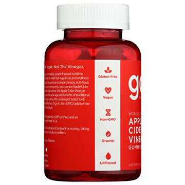 Goli Nutrition World's First Apple Cider Vinegar Gummies 60 Count, 60 Count