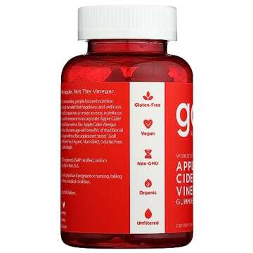 Goli Nutrition World's First Apple Cider Vinegar Gummies 60 Count, 60 Count