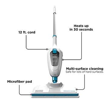 BLACK+DECKER Steam Mop, Quick & Easy Chemical-Free Cleaning