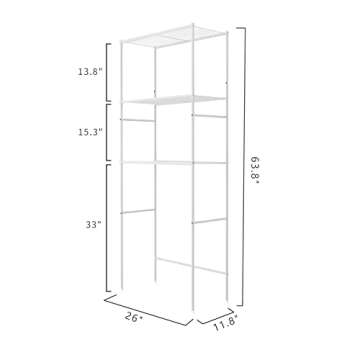 fusehome Over The Toilet Storage, 3-Tier Bathroom Organizer Shelf, Freestanding Space Saver, Toilet ...