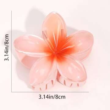 Hawaiian Flower Hair Claw Clips, Large Flower Hair Clips for Thin/Thick Hair, Preppy Flower Hair Clips, Hawaii Hair Accessories for Thick Hair, Gifts for Women Girls 6pcs