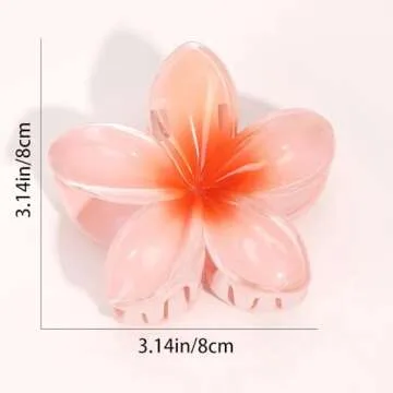 Hawaiian Flower Hair Claw Clips, Large Flower Hair Clips for Thin/Thick Hair, Preppy Flower Hair Cli...