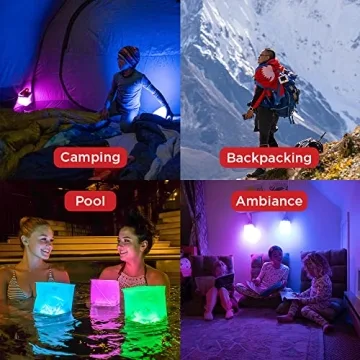 LuminAID PackLite Spectra USB Solar Inflatable Color Changing Waterproof Light