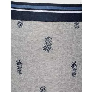 Amazon Essentials Mens Underwear Boxer Briefs, Comfortable Cotton, Tag-Free, Pack of 5, Floral/Pineapple/Stripe, Small