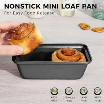 HONGBAKE Mini Loaf Pan Set - Nonstick Bread Pans 3 Pack