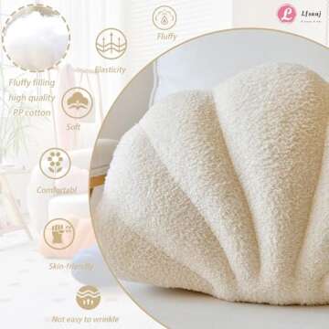 Lfsaaj Pink Seashell Throw Pillows, Shell Shaped Throw Pillows, 13 Inch Soft Home Decorative Pillow ...