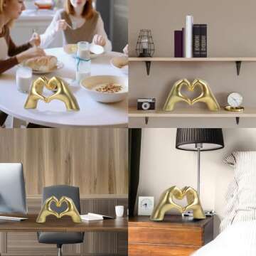 Blowind Silver Polyresin Hand Gesture Desk Statues Finger Sculpture Decor - Silver Personality Finge...