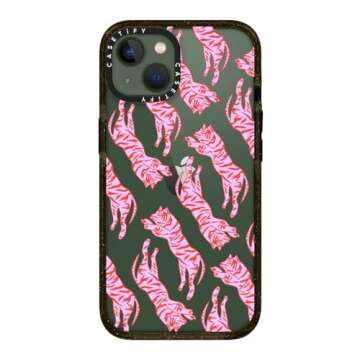 CASETiFY Impact Case for iPhone 13 - Tigers by Grace Owen - Clear Black