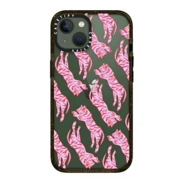 CASETiFY Impact Case for iPhone 13 - Tigers by Grace Owen - Clear Black