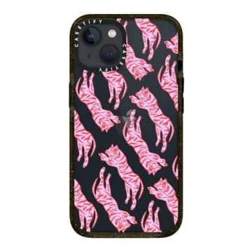 CASETiFY Impact Case for iPhone 13 - Tigers by Grace Owen - Clear Black