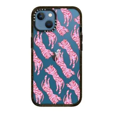 CASETiFY Impact Case for iPhone 13 - Tigers by Grace Owen - Clear Black