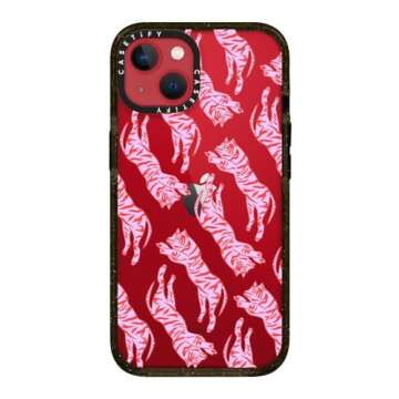 CASETiFY Impact Case for iPhone 13 - Tigers by Grace Owen - Clear Black