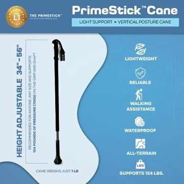 Dynamo Prime Stick: 3-in-1 Adjustable Walking Aid