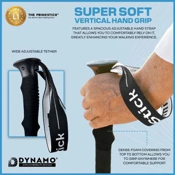 Dynamo Prime Stick: 3-in-1 Adjustable Walking Aid