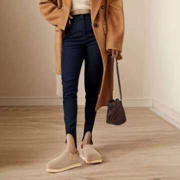 CLOVALUB Women's Beige Adjustable Platform Clogs