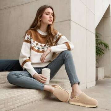 CLOVALUB Women's Beige Adjustable Platform Clogs