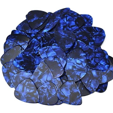 Quality Dark Blue Pearl Guitar Picks - 12 Pack