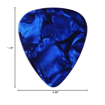 Quality Dark Blue Pearl Guitar Picks - 12 Pack