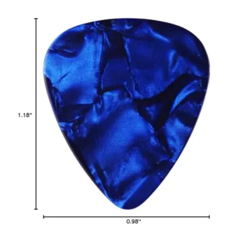 Quality Dark Blue Pearl Guitar Picks - 12 Pack