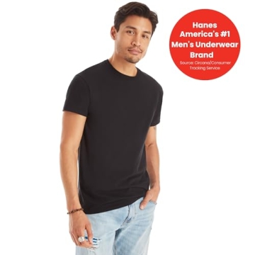 Hanes Men's Moisture-Wicking Crew Undershirts 6 Pack