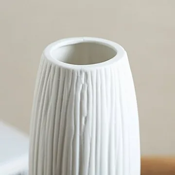 Anding White Ceramic Vase - Elegant Waterfall Design