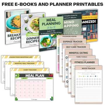 Life & Apples Wellness Journal and Planner – Food Journal, Fitness Journal, Weight Loss Journal for Diet Tracking, Food Log and Health Goals, Undated, Size A5 Rose Gold