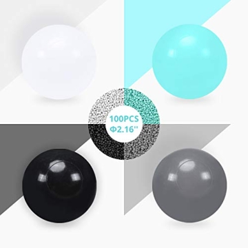 Heopeis 100 Soft Plastic Ball Pit Balls for Kids Play