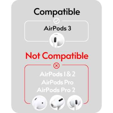 Gcioii 3 Pairs Ear Tips Covers for AirPods 3 [Fit in Case] Anti Slip Silicone Sport Ear Tips,Anti Scratches Accessories Compatible with Apple AirPods 3rd Generation (White)