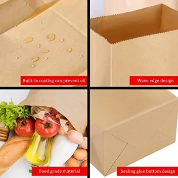 Durable 50 Pack Paper Lunch Bags for All Occasions