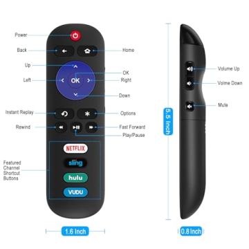 Universal Remote for TCL, Hisense & Roku TVs