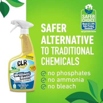 CLR Brilliant Bath Foaming Bathroom Cleaner Spray - Dissolves Calcium, Lime, and Soap Scum - Fresh Scent, 26 Ounce Bottle (Pack of 4)