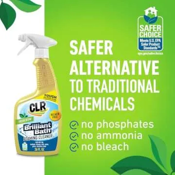 CLR Brilliant Bath Foaming Bathroom Cleaner Spray - Dissolves Calcium, Lime, and Soap Scum - Fresh Scent, 26 Ounce Bottle (Pack of 4)