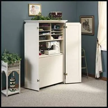 Sauder Harbor View Craft and Sewing Armoire Storage Cabinet