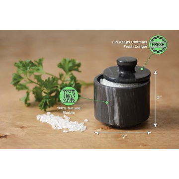 Fox Run Marble Salt Cellar Elegant Kitchen Accessory 3x3