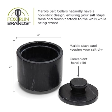 Fox Run Marble Salt Cellar Elegant Kitchen Accessory 3x3